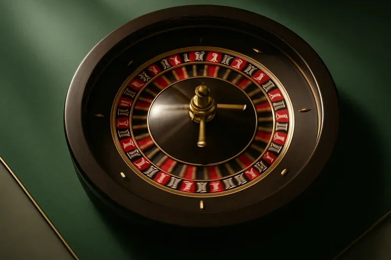 Close-up of live roulette wheel spinning in elegant casino lighting